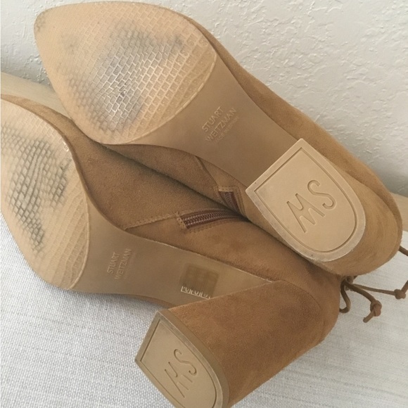 Stuart Weitzman Suede Ankle "Grandiose" Boots Size 40.5 - Picture 10 of 11